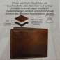 Preview: flevado Herren Portemonee Totenkopf mit RFID Schutz Geldbörse Vintage Leder Handarbeit (braun)